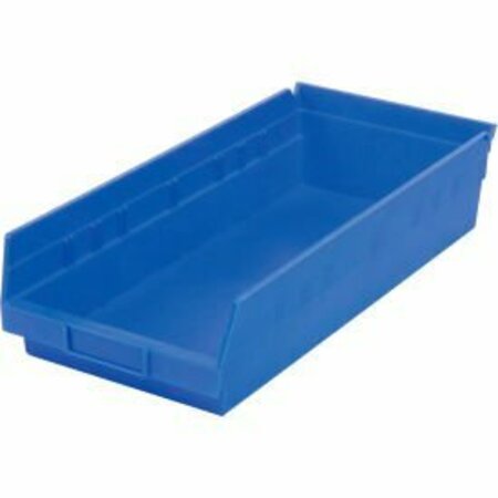 AKRO-MILS Nesting Storage Shelf Bin, Plastic, 30158, 8-3/8 in W in x 17-7/8 in D in x 4 in H, Blue 30158BLUE